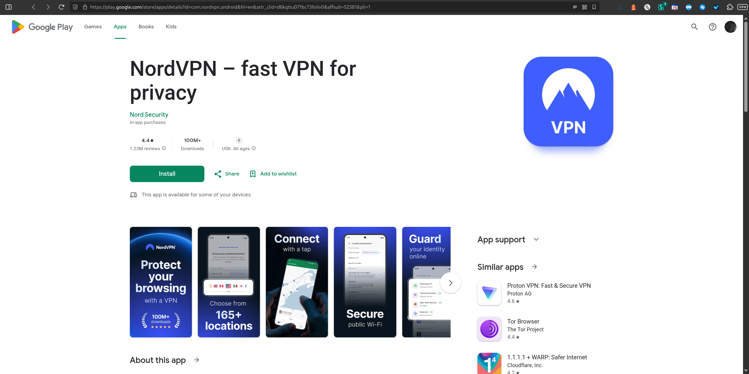 NordVPN on Google Play Store