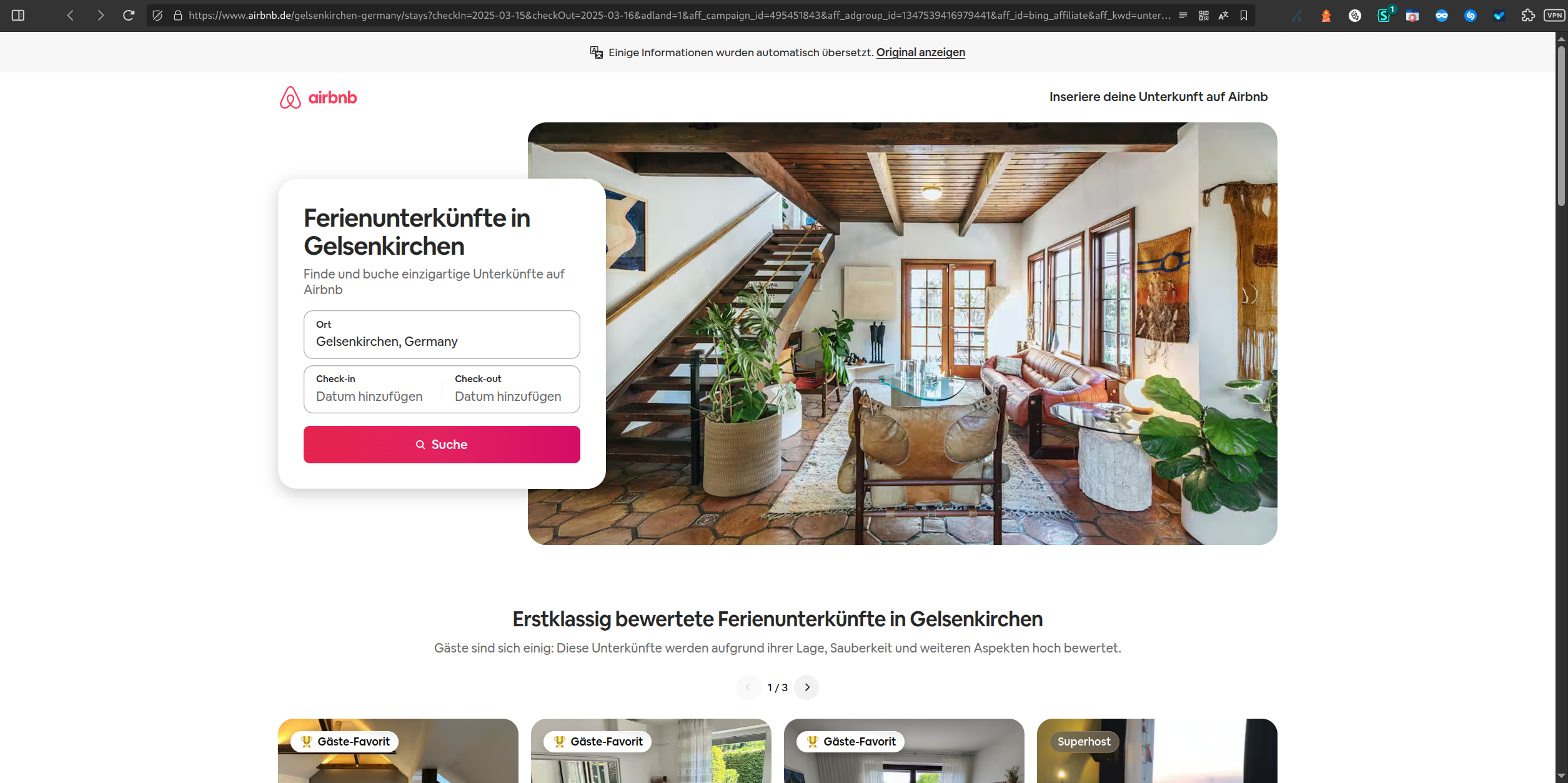 Airbnb Gelsenkirchen Stays (lagerfeuer.net title tag)