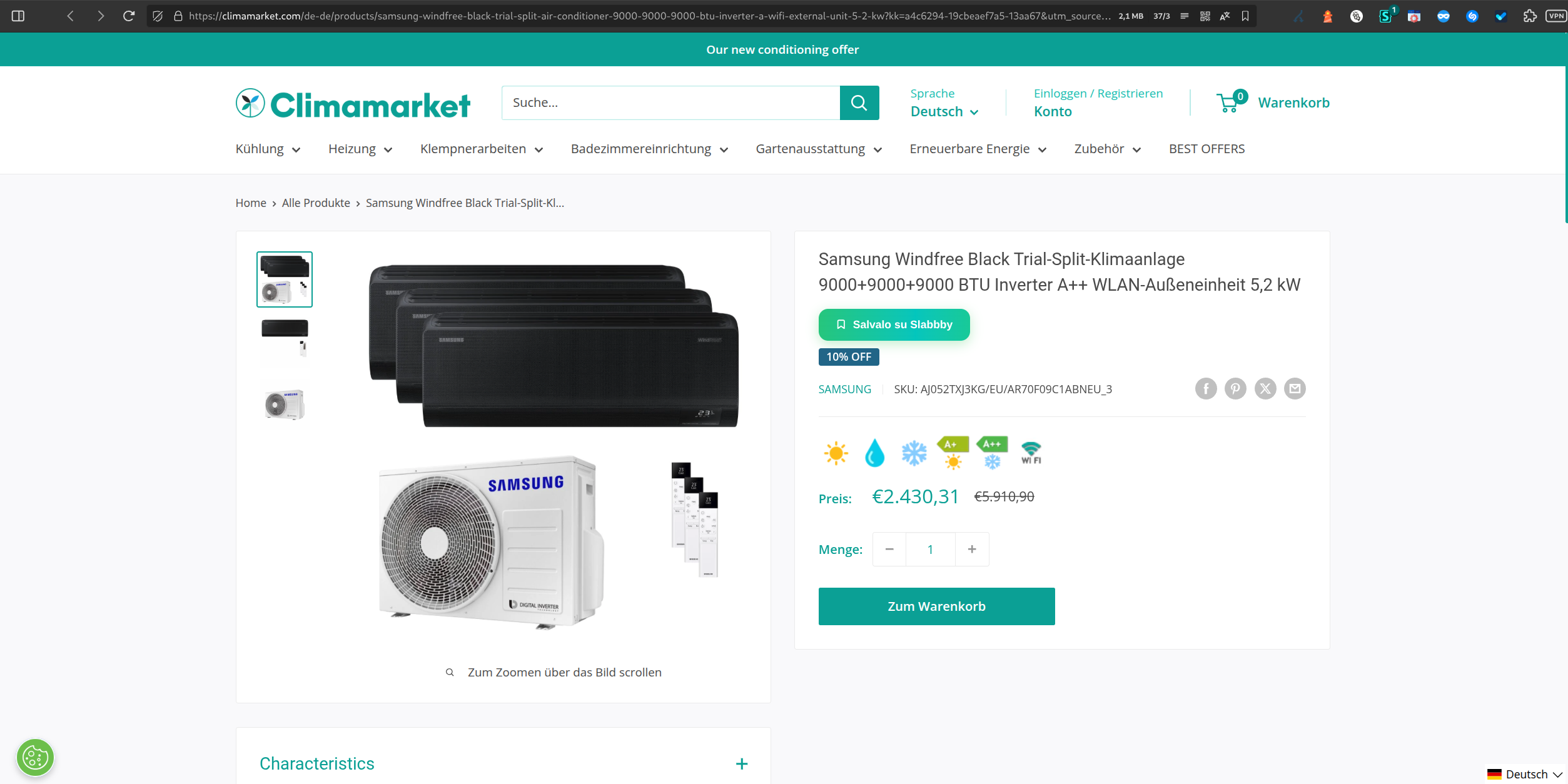 Maybe real Climamarket Shop Page