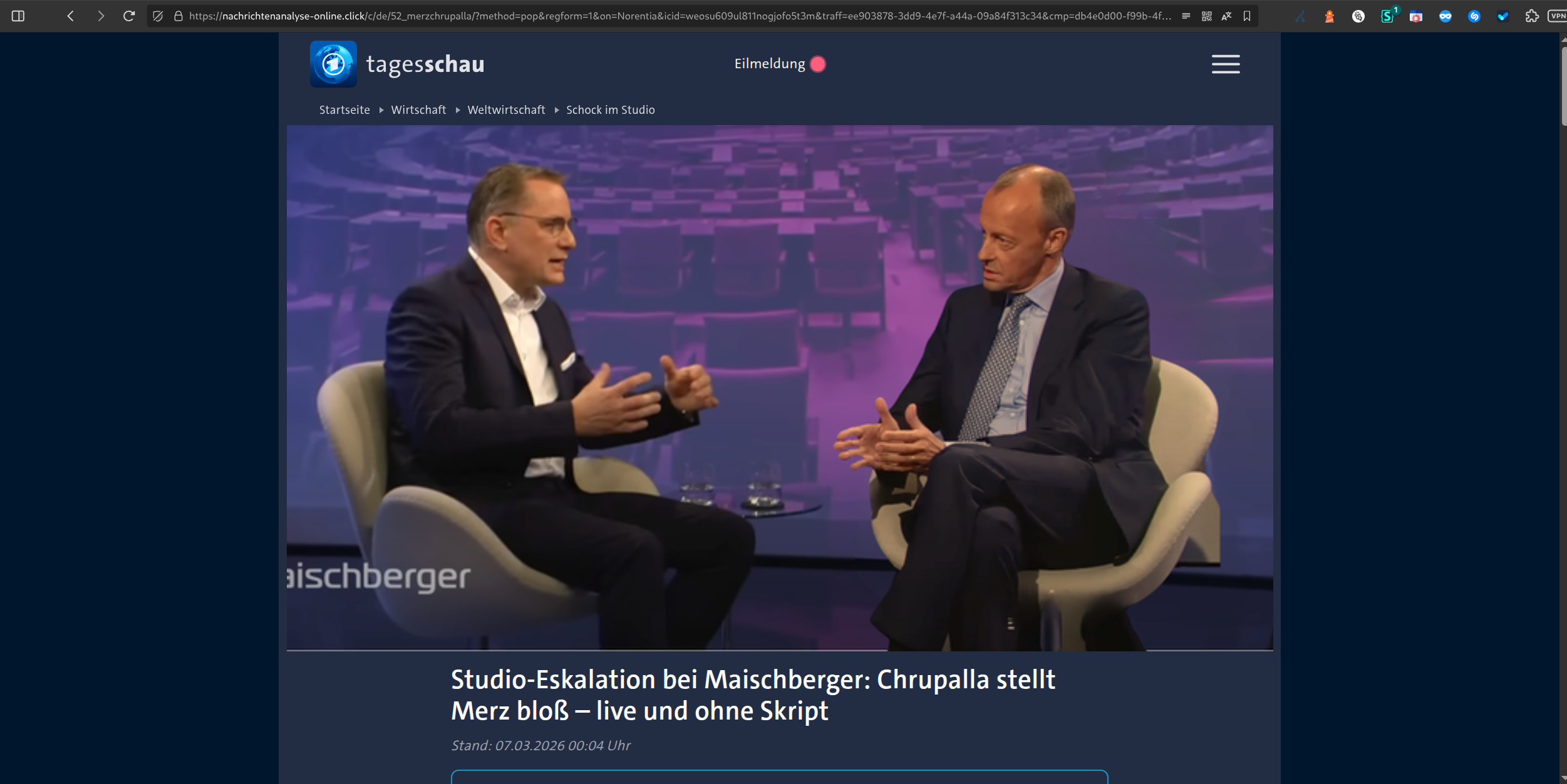 Fake Tagesschau Page