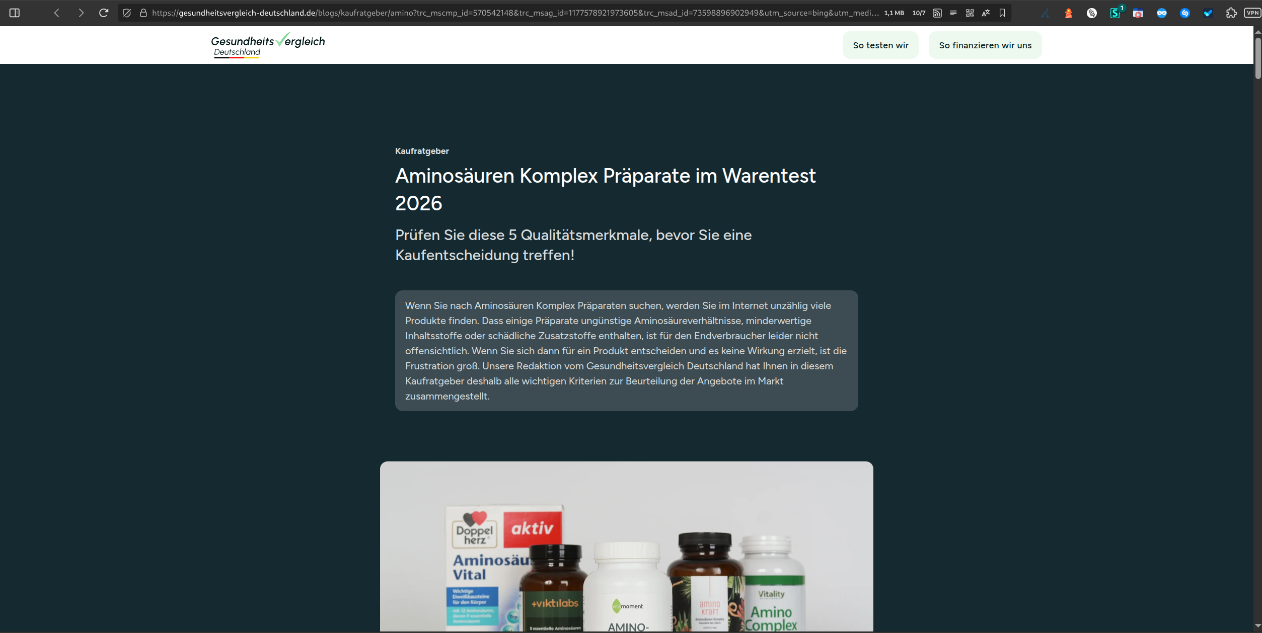 Maybe real Amino Supplement Product Page